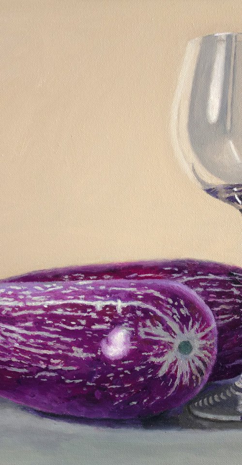 Eggplant and Glass by Douglas Newton