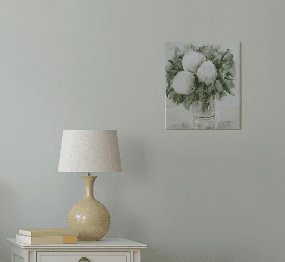 White flowers hydrangeas
