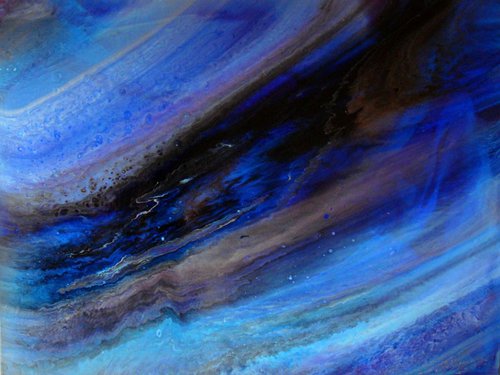 SEASCAPE "Blue Lagoon"#2  Abstract painting 60 x 80cm by Irini Karpikioti