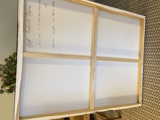 Lilies in a blue and white vase