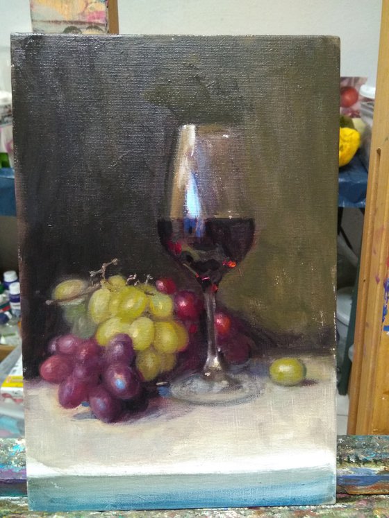 Red Wine And Grapes