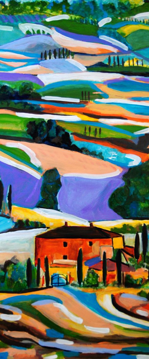 Landscape of Tuscany / 70 X 50 cm by Alexandra Djokic
