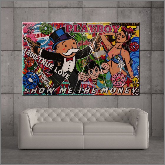Royal Monopoly 160cm x 100cm Huge Texture Urban Pop Art