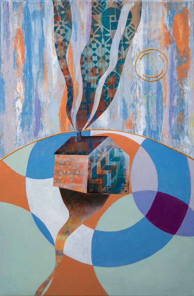 Organic Abstract Acrylic Painting By Ariadna De Raadt, 16 X 24, Home And Silence 12, Original Artwork