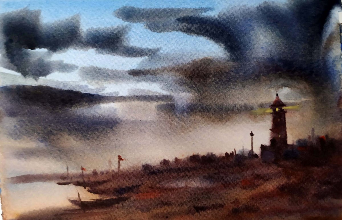 Lighthouse at cloudy day by Samiran Sarkar