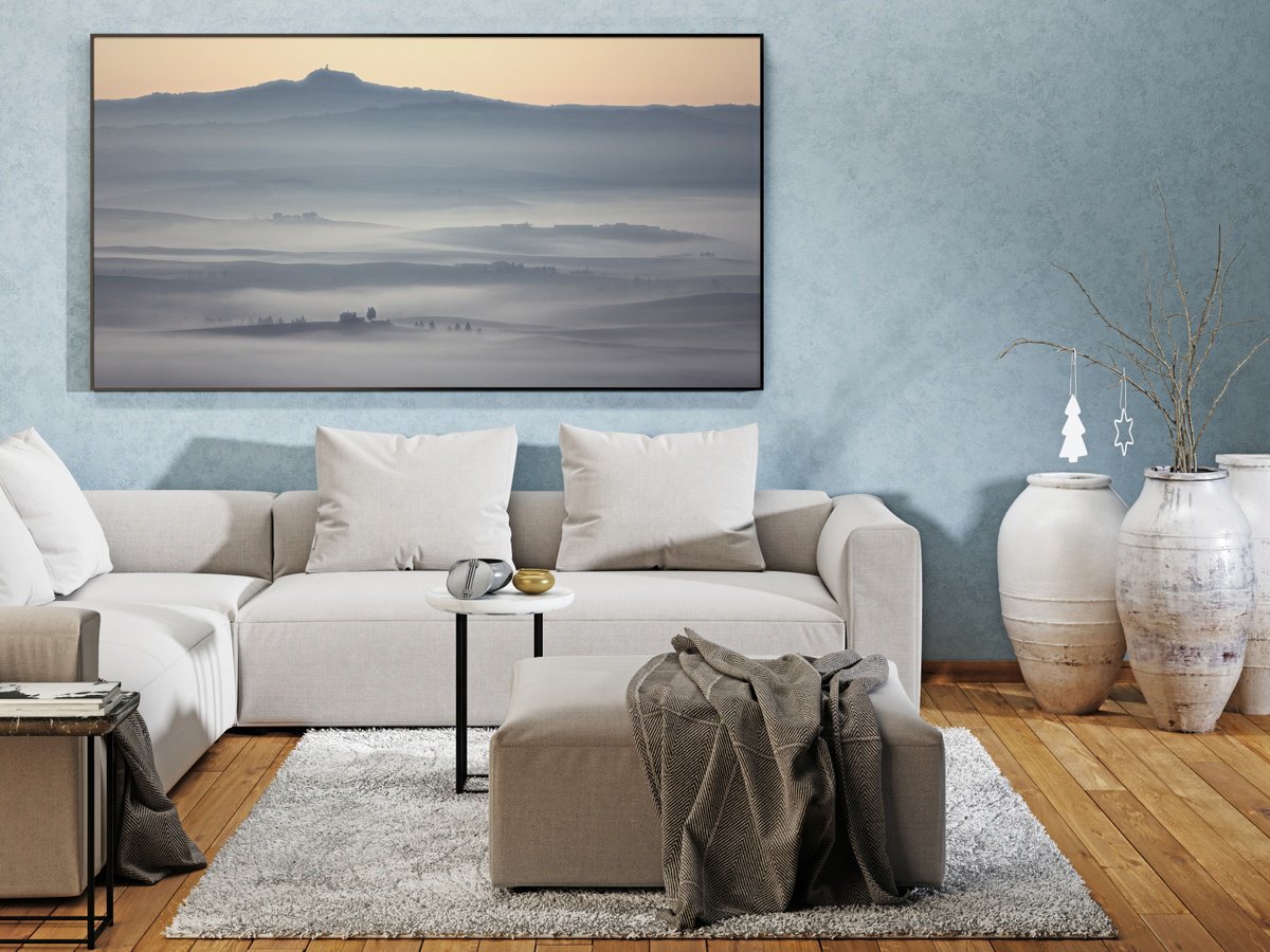 Photorealistic Landscape Photograph By Pavel Oskin, 77 X 43", Blue Dreams, Original Artwork