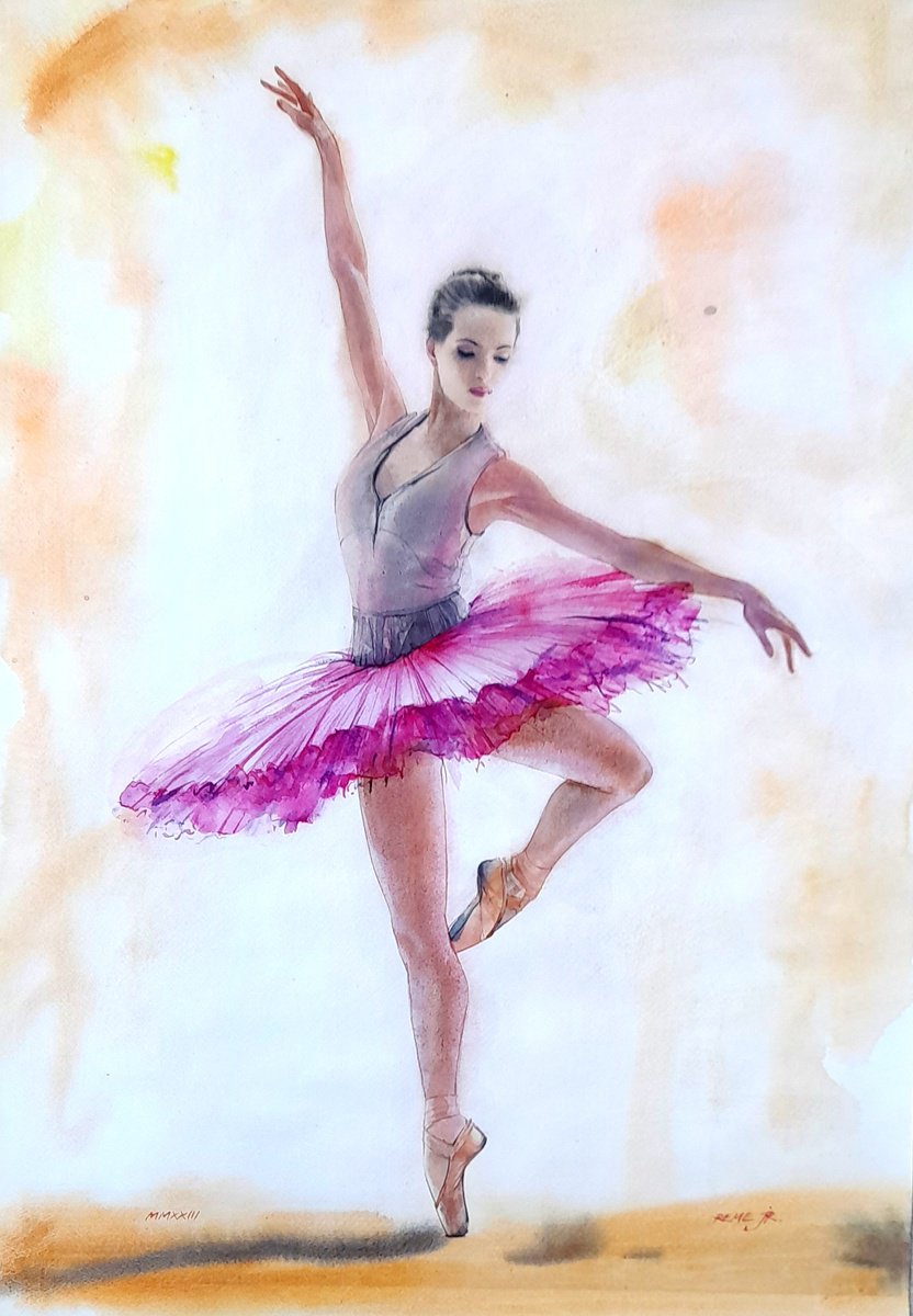 Ballet Dancer CDVII - 50X65cm by REME Jr.