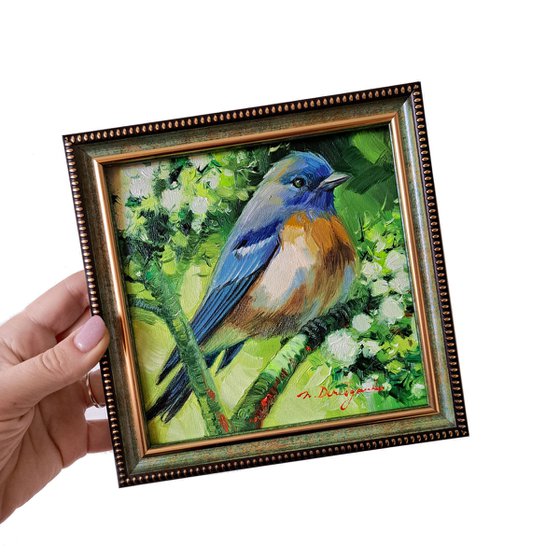 Bluebird bird painting