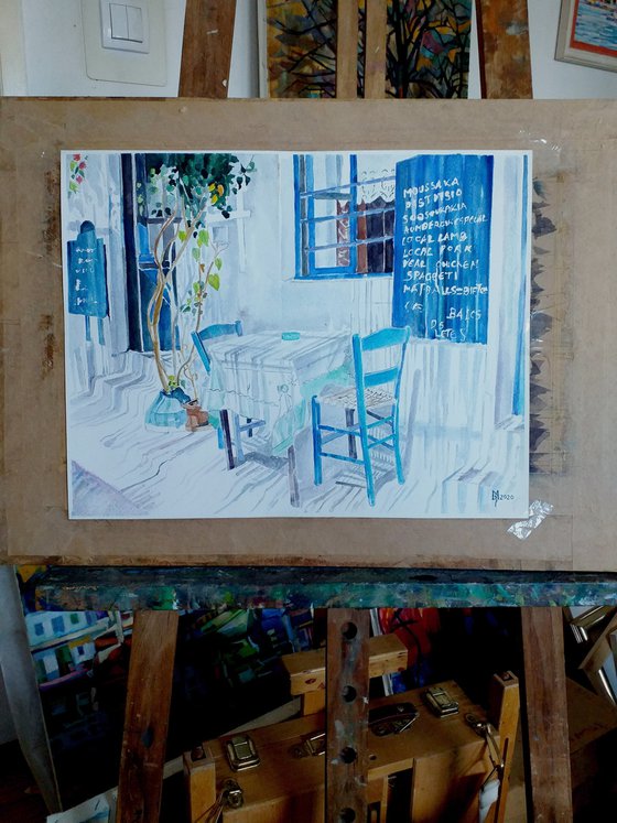 GREEK TAVERN /37 x 29 cm