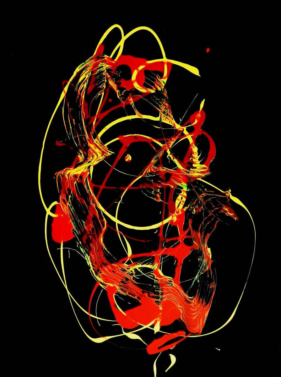 Expressive Abstract Acrylic Painting By Newel Hunter, 30 X 40", Wrangler, Original Artwork