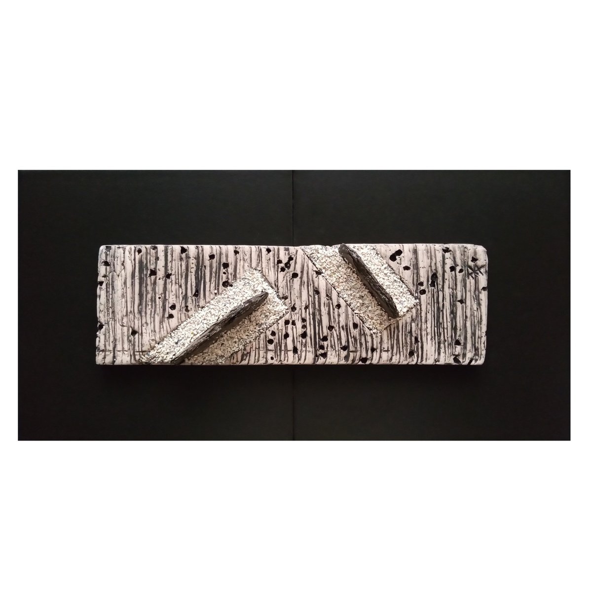 Abstract Relief By Rossitza Trendafilova, 16 X 8", "Pattern Of Time", Original Artwork