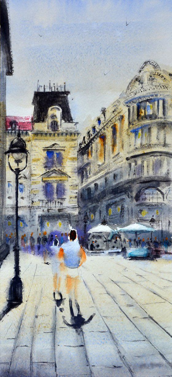 Immense mans Fountain in Knez Mihailova Street Belgrade 17x36 cm 2022