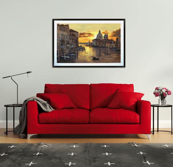 Golden Venice - Very large framed painting