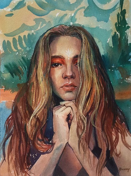 Portrait of a young creative girl. by Natalia Veyner