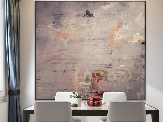 Gray abstract painting large