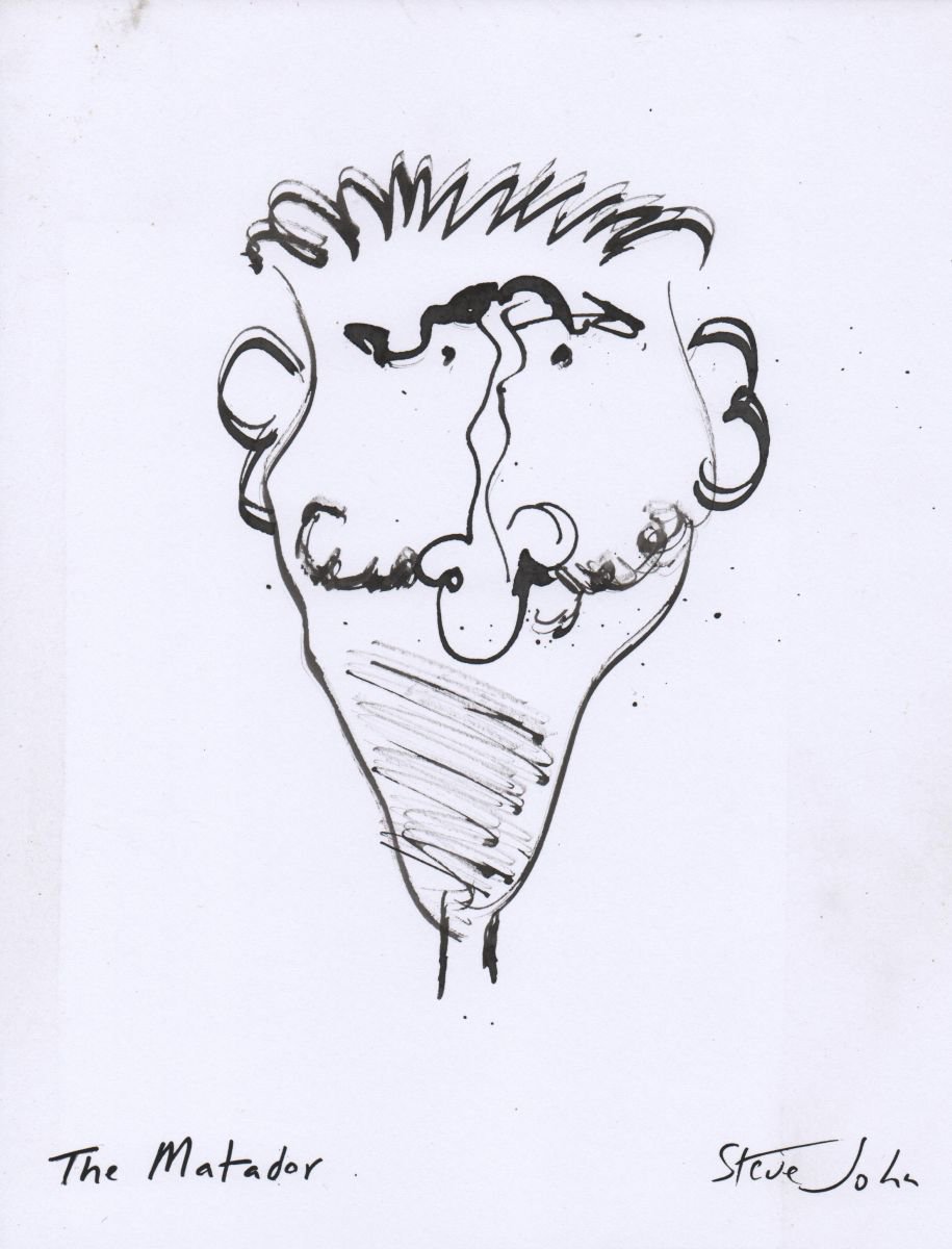 The Matador, Ink outline sketch by Steve John