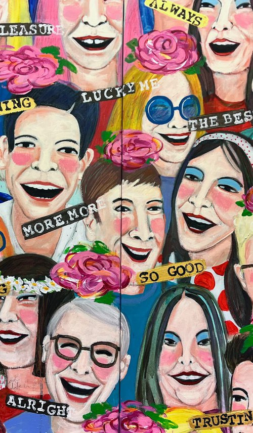 Happy people love flowers by María Burgaz