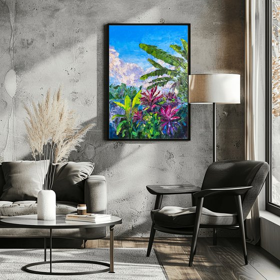 Tropical Bali Jungle Painting