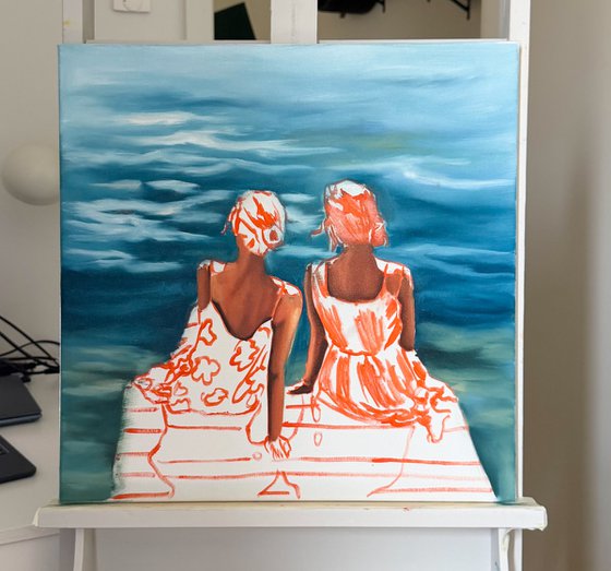 Two Women by the Ocean