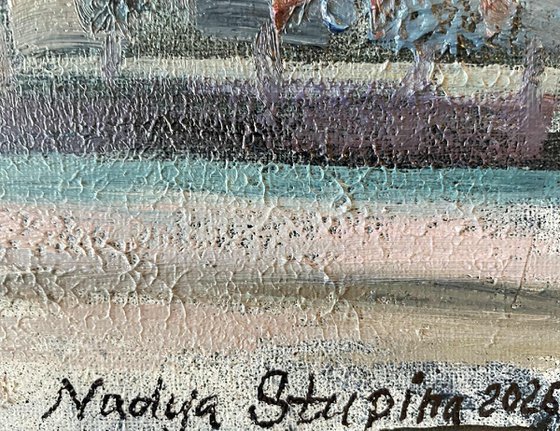 Bergen. Under the pink sky