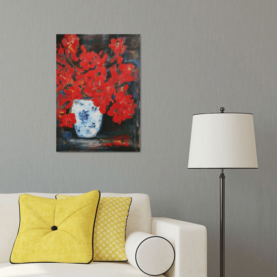 Red Bouquet /  ORIGINAL PAINTING