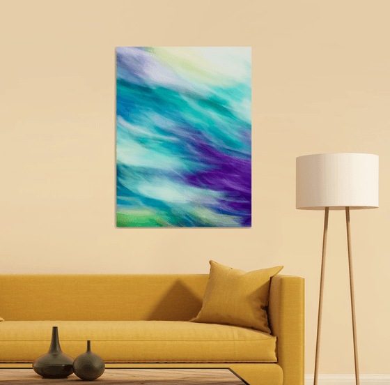 Fluidity in Turquoise and Violet - Metal Print Limited Edition