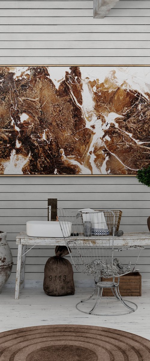 Illicit Honeycomb 240cm x 100cm Textured Abstract Art by Franko