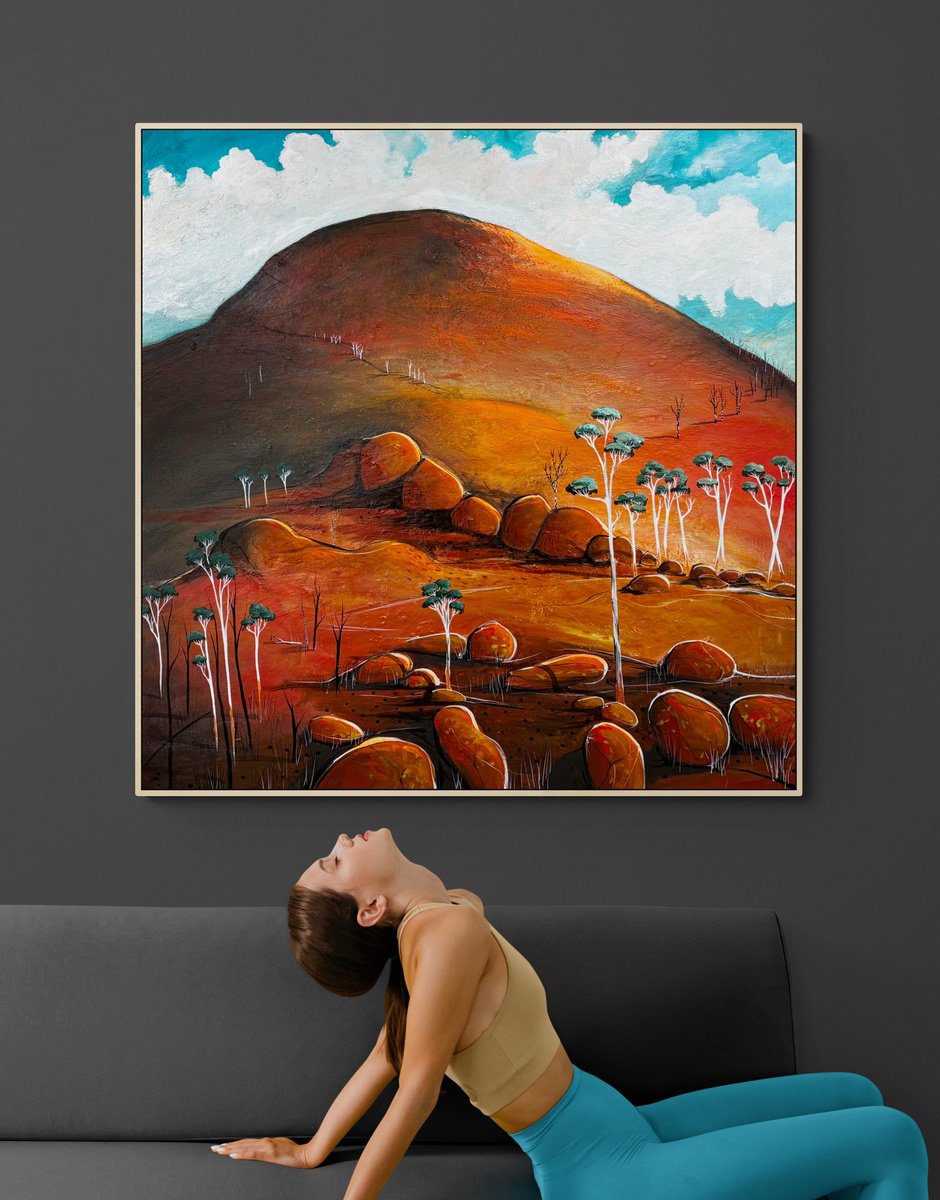 Organic Landscape Acrylic Painting By Tania Chanter, 43 X 43", The Gulf Of Hope, Original Artwork