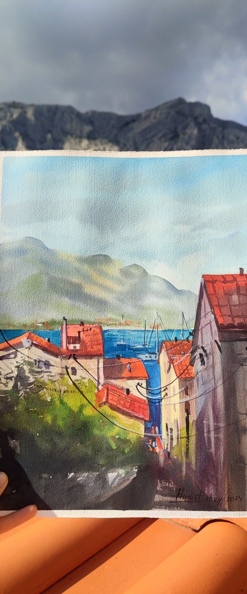 Korcula. Original artwork by Nadiia Dubei