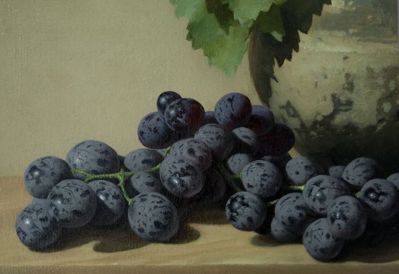 "Red wine in process"  oil on canvas(linen), 18 x 24 inch, 2017 original still life