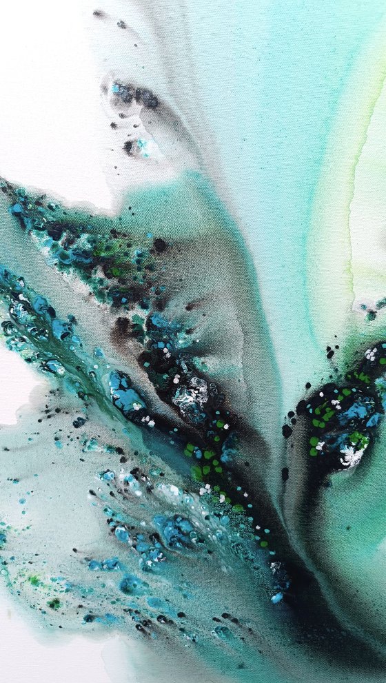 Nature 566 — Abstract Teal Surge