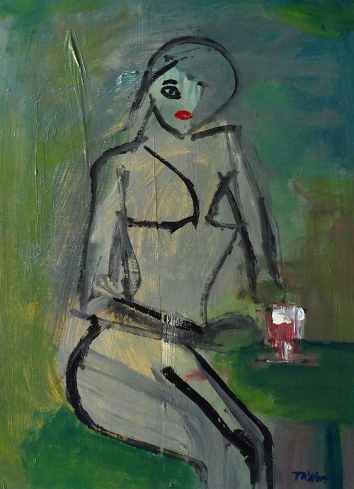 CYBER GIRL NUDE & WINE. by Tim Taylor