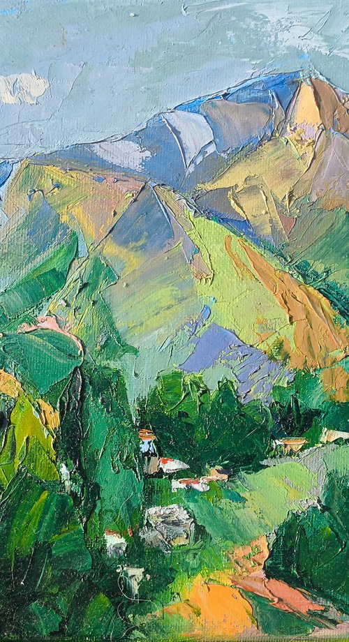 Village on a Green Hillside by Sergey Arustamyan