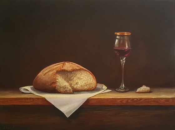 Share some bread and wine 32"x24"