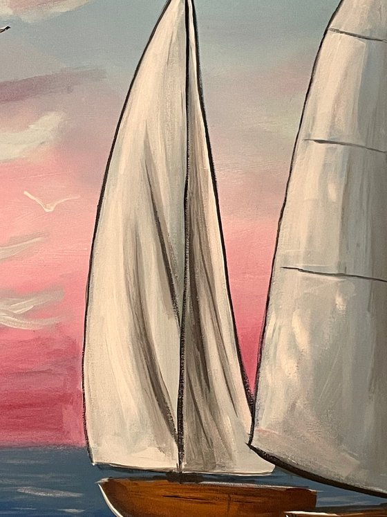Pink Sunset Sails