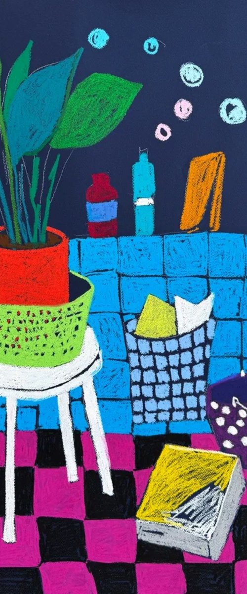 Morning Joy in Blue Tiles by Sasha Robinson