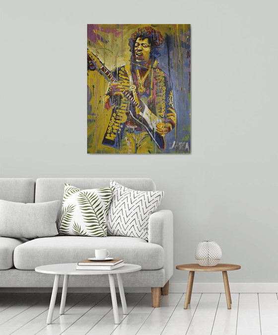 Jimi Hendrix Acrylic on canvas 100x80