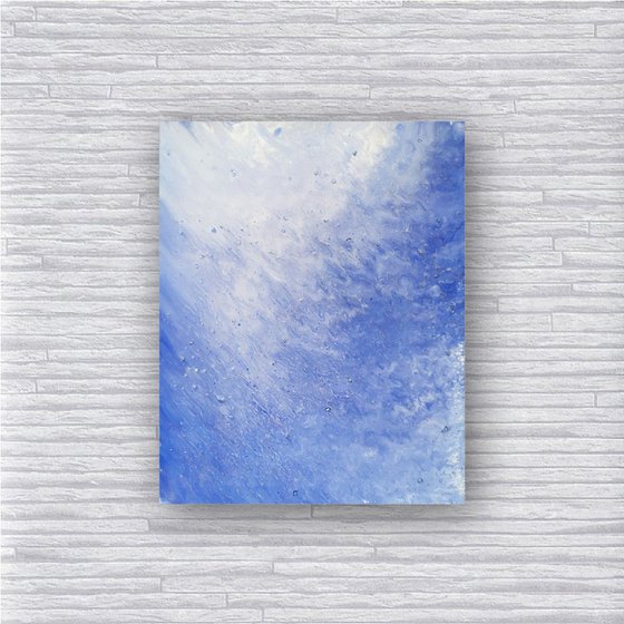 "Out Of The Blue" - FREE USA Shipping - Original Abstract PMS Acrylic Painting - 16 x 20 inches