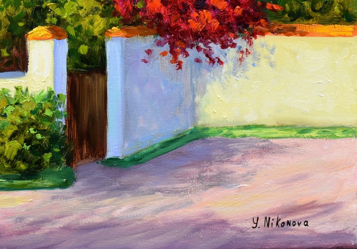 Impressionistic Landscape Oil Painting By Yulia Nikonova, 14 X 11", Warm Light, Original Artwork