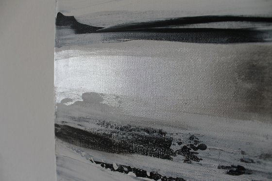 Black white and foil painting