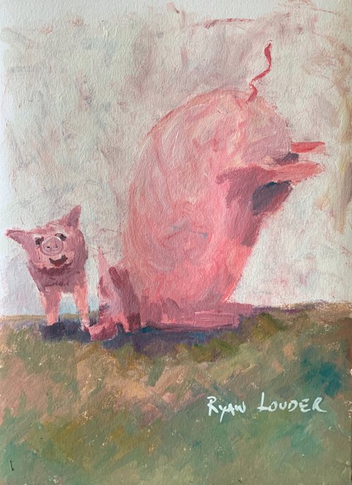 The Hand Standing Pig by Ryan  Louder