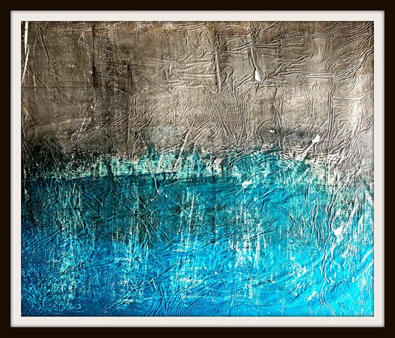 Senza Titolo 207 - abstract landscape - 94 x 80 x 2,50 cm - ready to hang - acrylic painting on stretched canvas