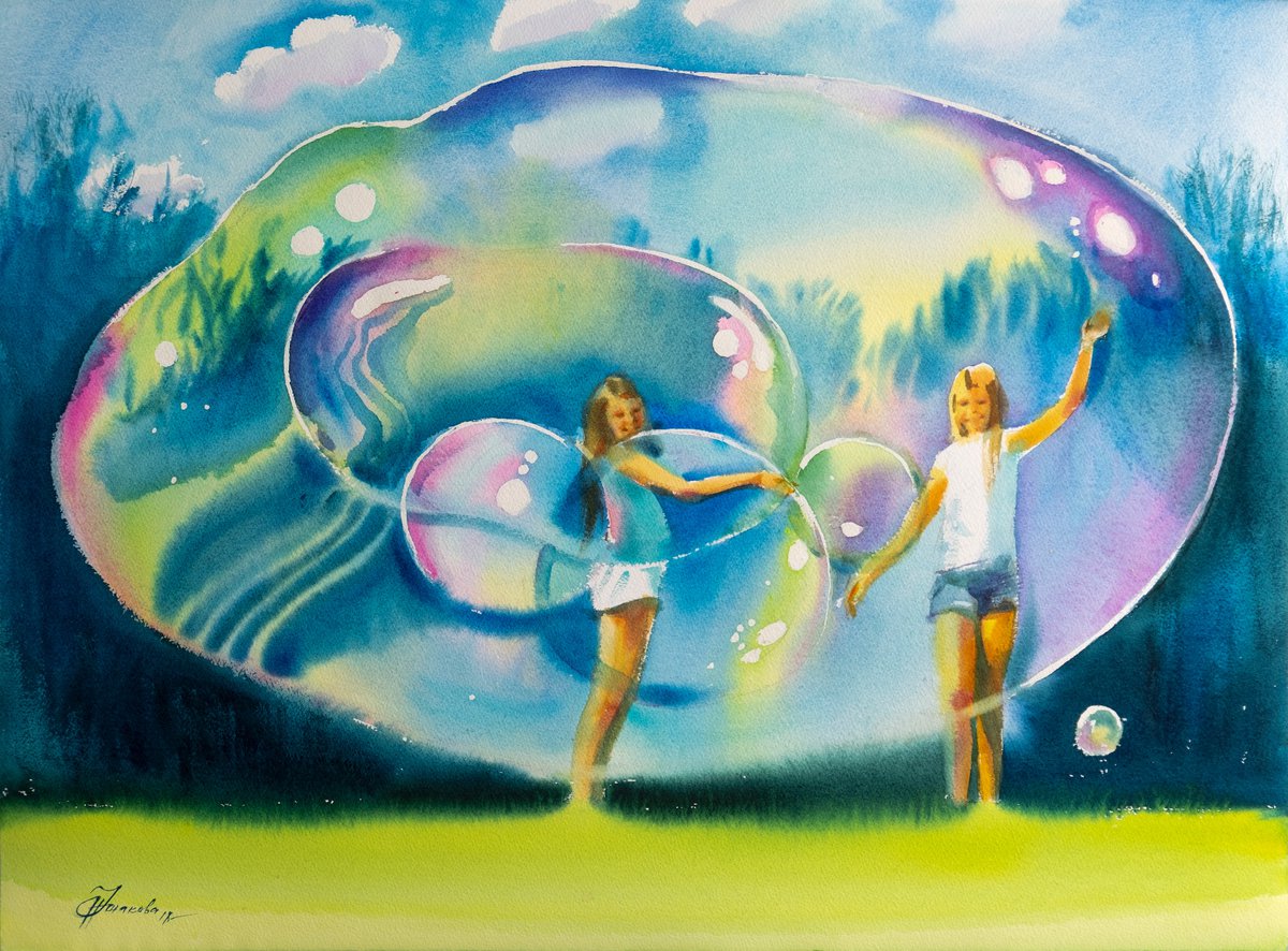 Rainbow Bubbles by Natalia Ushakova