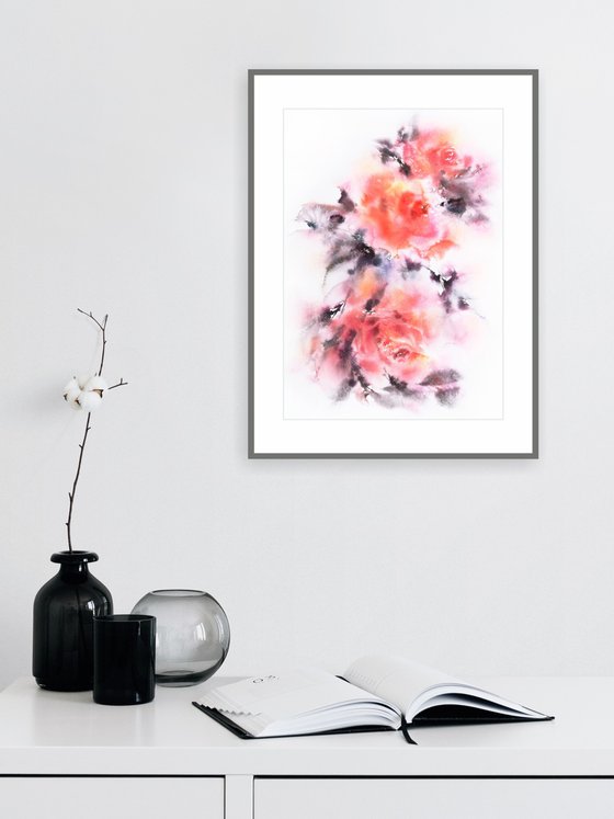 Pink roses bouquet