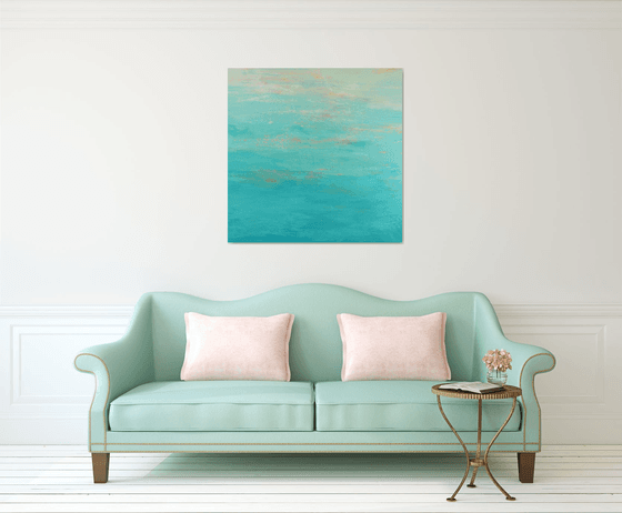 Aqua Summer - Modern Abstract Expressionist Seascape