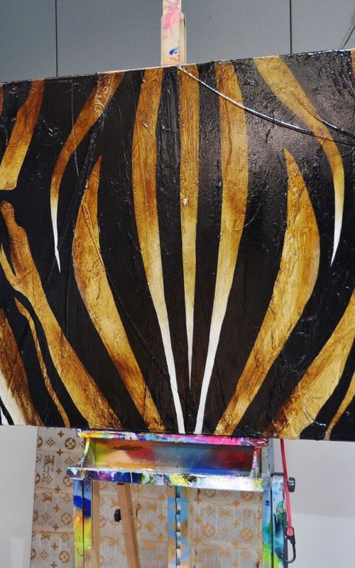 Khari (Like a King) 190cm x 100cm Huge Texture Zebra Urban Art by Franko