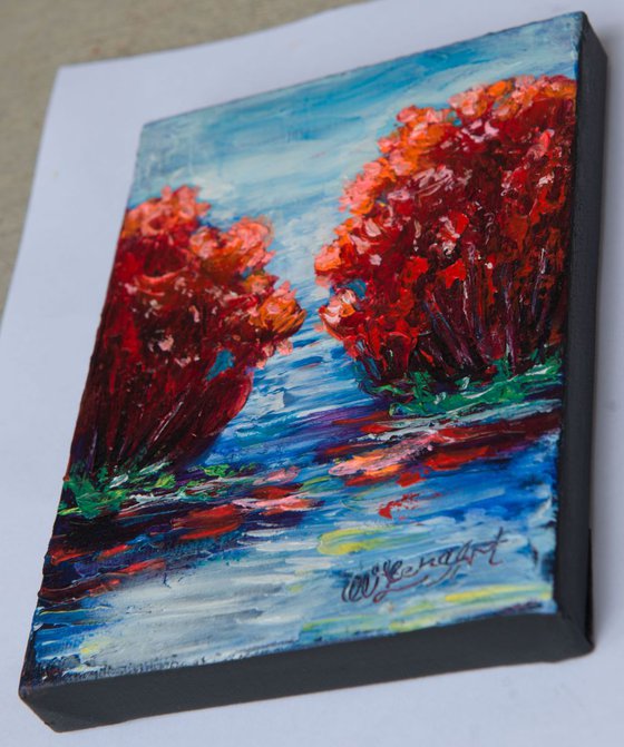 Red Trees (Palette Knife)