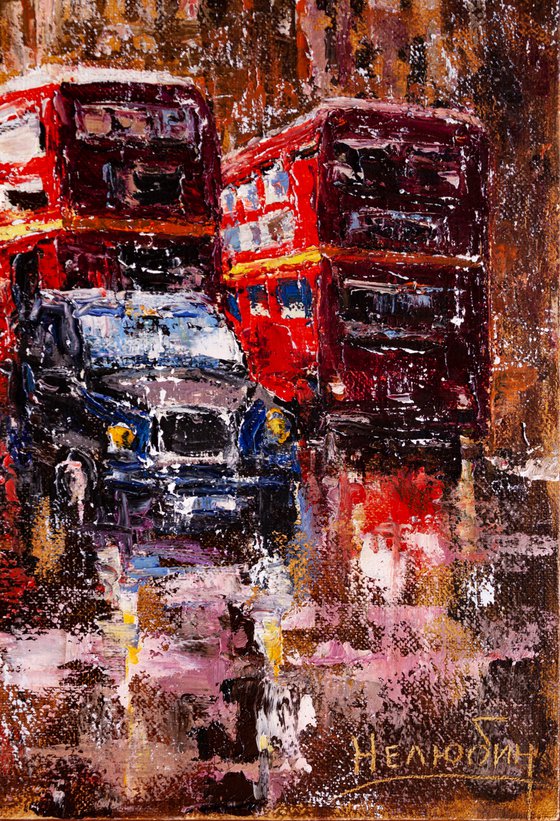 ABSTRACT CITYSCAPE. RAINY LONDON