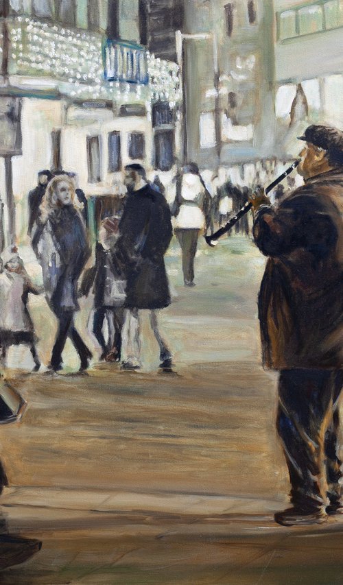 Night Scene In The City Center by Liudmila Pisliakova