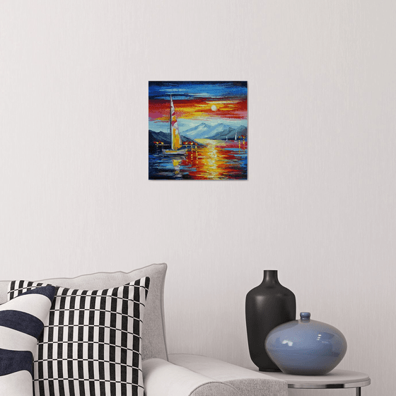 Sailboats at the mountains